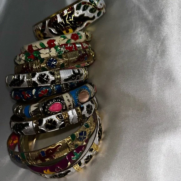 Colorful Enamel Bangle Set - Picture 2 of 3
